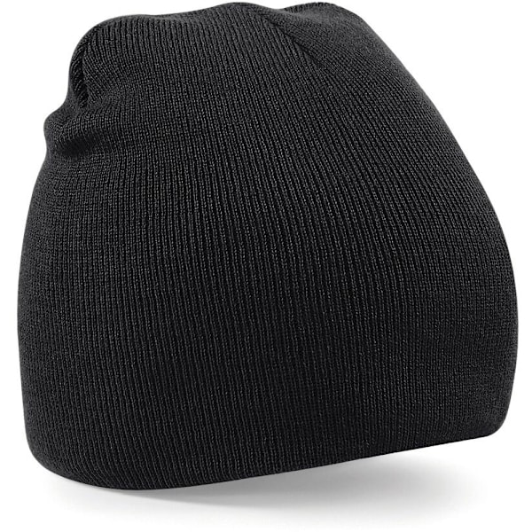Beechfield Plain Basic Knitted Winter Beanie Hat One Size Black Black One Size