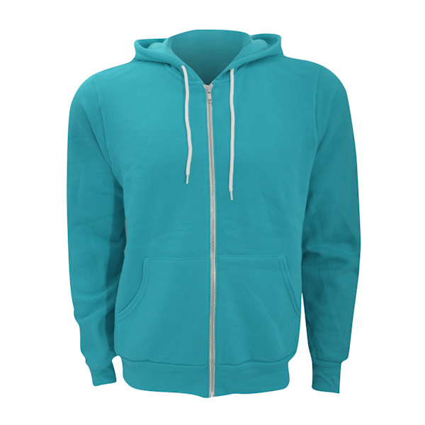 Canvas Unisex Dragkedja Polycotton Fleece Tröja med Huva / Luva Teal 2XL