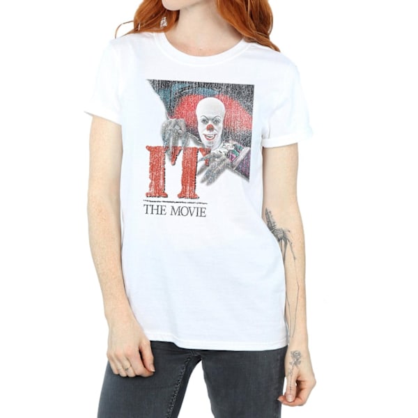 It (1990) Dam/Dam Distressed Poster Bomull Boyfriend T-Sh White L