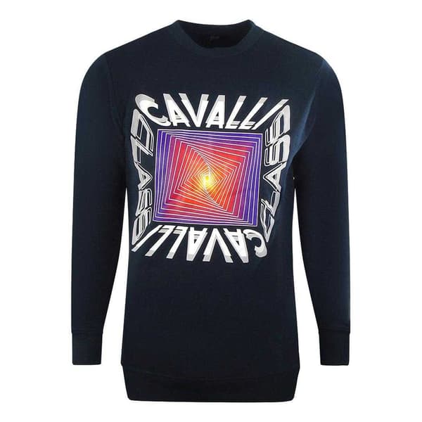 Cavalli Class Unisex Asymmetrisk Sweatshirt M Marinblå Navy Blue M