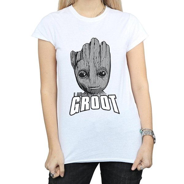 Marvel Dam/Kvinnor Guardians Of The Galaxy Groot Ansikte Bomull White S