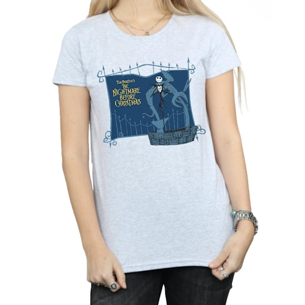 Disney Dam/Kvinnor Mardrömmen Innan Jul Jack Och Brunnen Bomull T-shirt L Sports Grey Sports Grey L