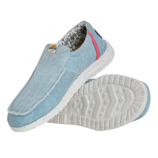 Weird Fish Dam/Flickor Shoaler Tvättade Canvas Slip-on Lättviktsskor Denim 4 UK