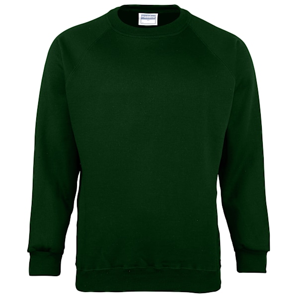 Maddins Mens Coloursure Plain Crew Neck Sweatshirt XL Bottle Gr Bottle Green XL