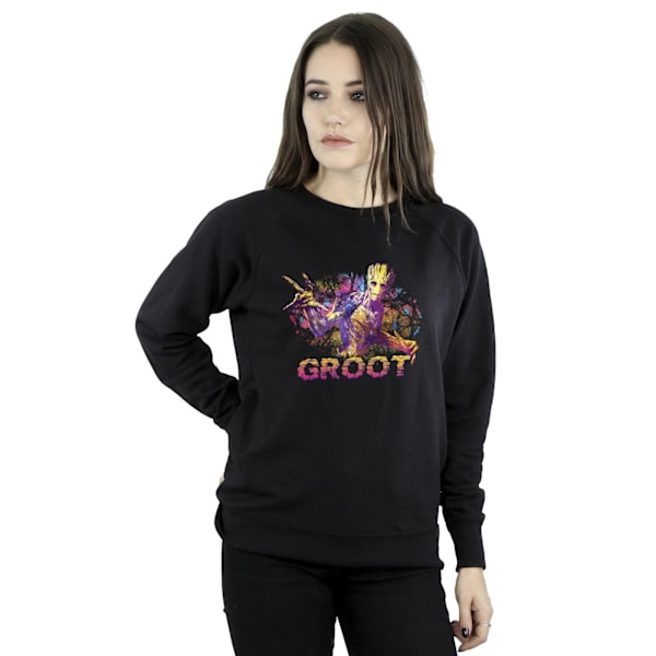 Marvel Womens/Ladies Guardians Of The Galaxy Abstract Groot Swe Black S