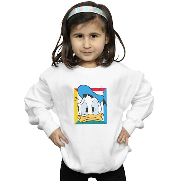Disney Girls Donald Duck Panicked Sweatshirt 5-6 år Vit White 5-6 Years