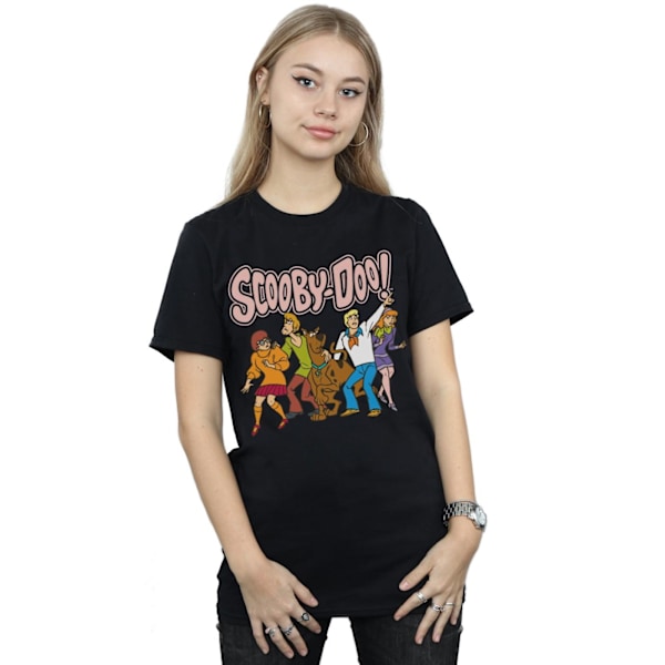 Scooby Doo Dam/Damer Klassisk Grupp Bomull Pojkvän T-shirt Black M