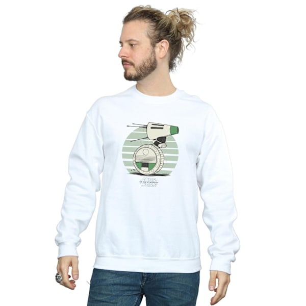 Star Wars Mens The Rise Of Skywalker D-O Rolling Green Sweatshirt White M