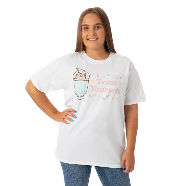 Pusheen Dam/Dam Treat Yourself T-shirt M Vit White M