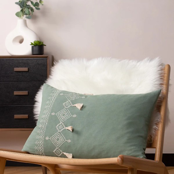 Furn Pritta Kuddvar med fransar 40cm x 60cm Eukalyptus Eucalyptus 40cm x 60cm