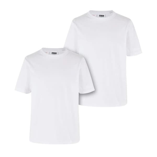 Urban Classics Pojkar Basic Ekologisk T-shirt (2-pack) 11-12 år White 11-12 Years