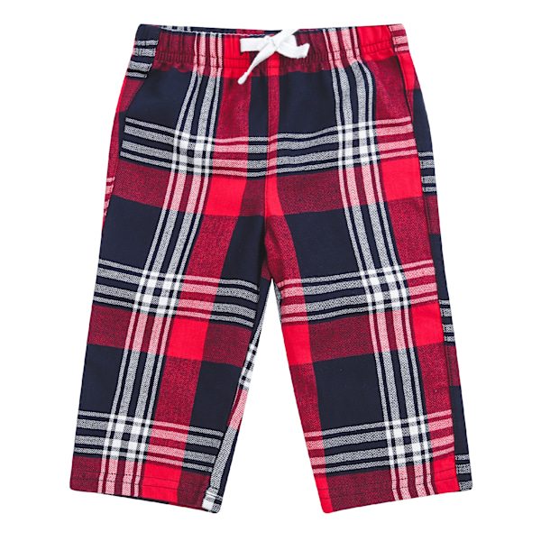 Larkwood Babies Tartan Lounge Trousers 12-18 månader Röd/Marinblå Ch Red/Navy Check 12-18 Months