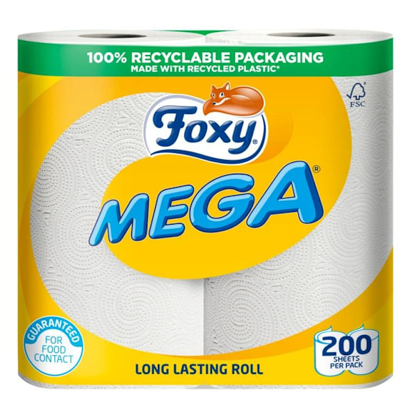 Foxy Mega hushållspapper (2-pack) One Size Vit White One Size