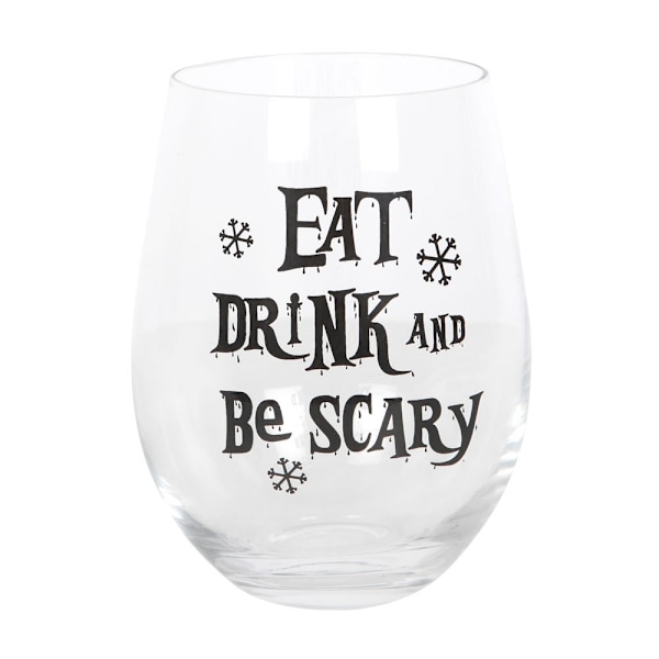 Something Different Eat, Drink & Be Scary Stjälkfri Vinglas O Black/Clear One Size