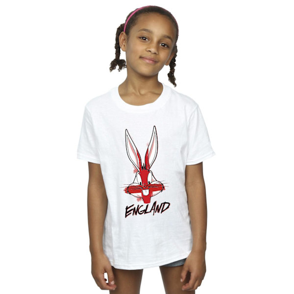 Looney Tunes Girls Bugs England Face Bomull T-shirt 12-13 år White 12-13 Years