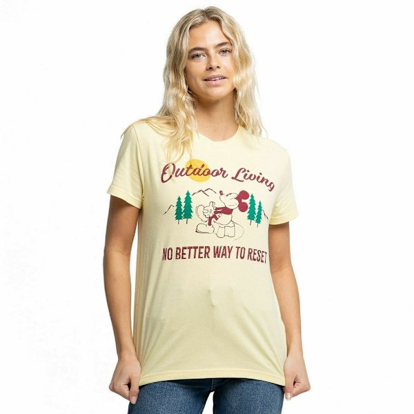 Disney Womens/Ladies Outdoor Living Mickey Mouse Classic T-Shir Butter L