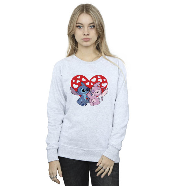 Disney Dam/Dam Lilo & Stitch Hearts Sweatshirt M Sports G Sports Grey M