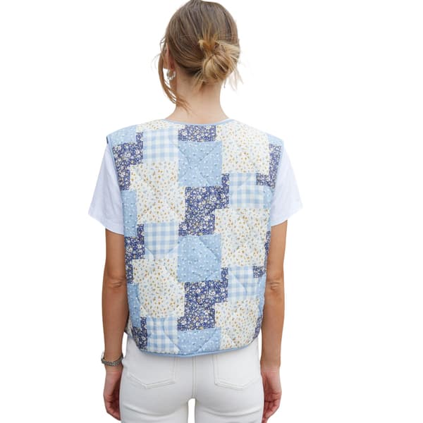 Threadbare Dam Cabos lapptäcke quiltad vanlig väst Blue 8 UK