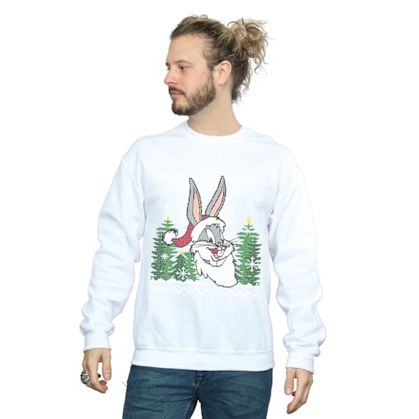 Looney Tunes Herr Bugs Bunny Jul Fair Isle Sweatshirt XL White XL