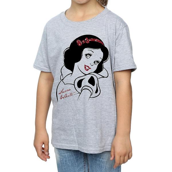 Snövit och de sju dvärgarna flickor glitter T-shirt 12-13 år Sports Grey 12-13 Years