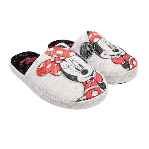 Disney Dam/Dam Minnie Mouse Tofflor 7 UK-8 UK Grå Grey 7 UK-8 UK