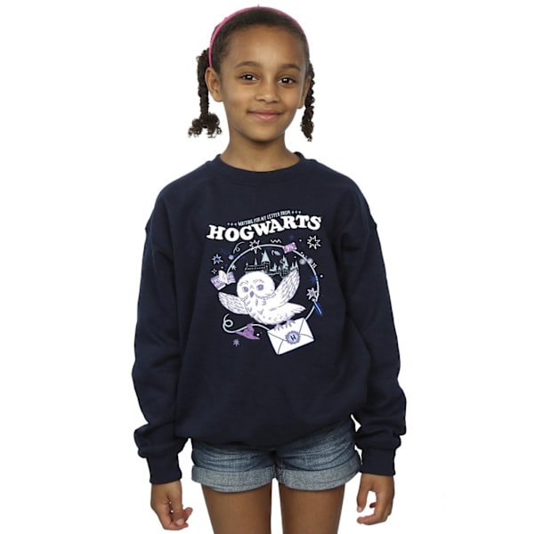 Harry Potter Tjejers Uggla Brev Från Hogwarts Sweatshirt 7-8 År Navy Blue 7-8 Years