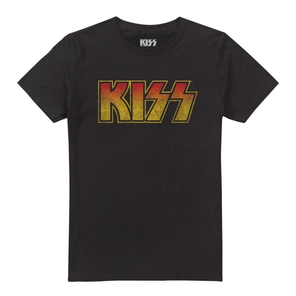 Kiss Herr Logotyp T-Shirt XXL Svart Black XXL