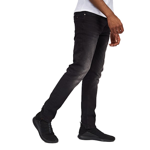 Crosshatch Herr Svelte Stretch Jeans 38S Svart Tvättad Black Wash 38S