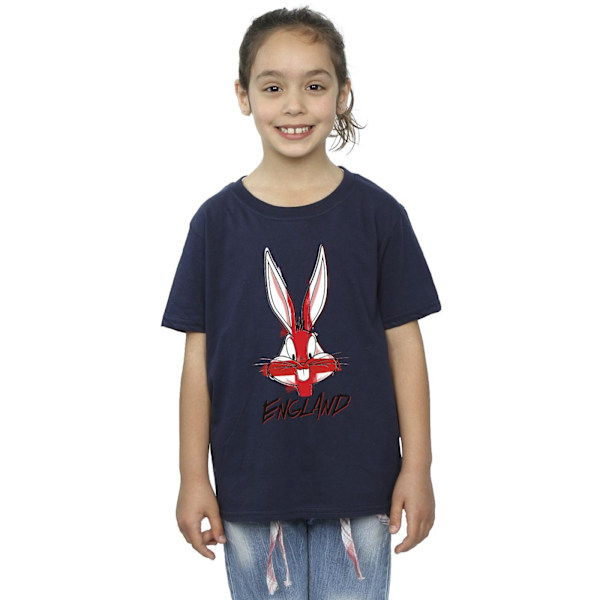 Looney Tunes Girls Bugs England Face Bomull T-shirt 3-4 år N Navy Blue 3-4 Years