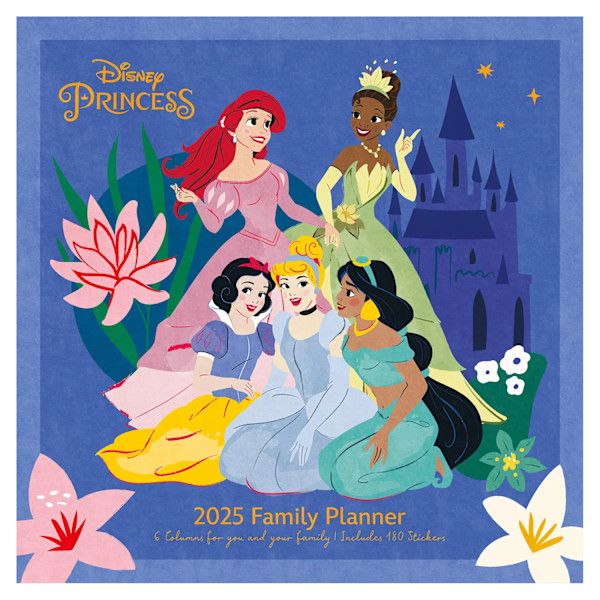 Disney Princess 2025 Fyrkantig Familjeplanerare One Size Flerfärgad Multicoloured One Size