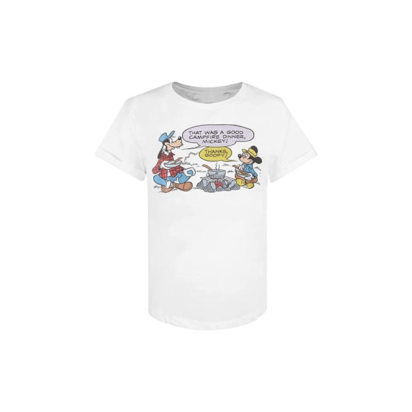 Disney Dam/Dam Campfire Mickey Cotton T-shirt S Vit White S