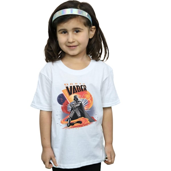 Star Wars Girls Darth Vader Swirling Fury Bomull T-shirt 12-13 White 12-13 Years