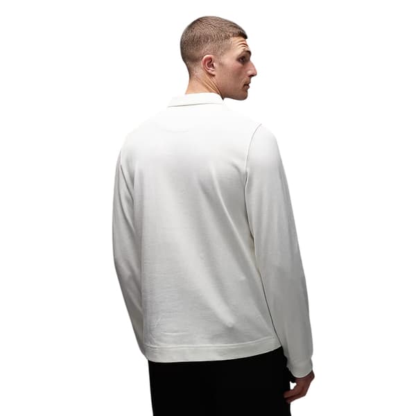 Paul Smith Herr Broderad Logotyp Bomull Långärmad Pikétröja White M
