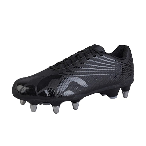 Canterbury Stampede Team 2025 Soft Ground Rugby Boots för Herrar, Storlek 8.5 Black/Silver 8.5 UK