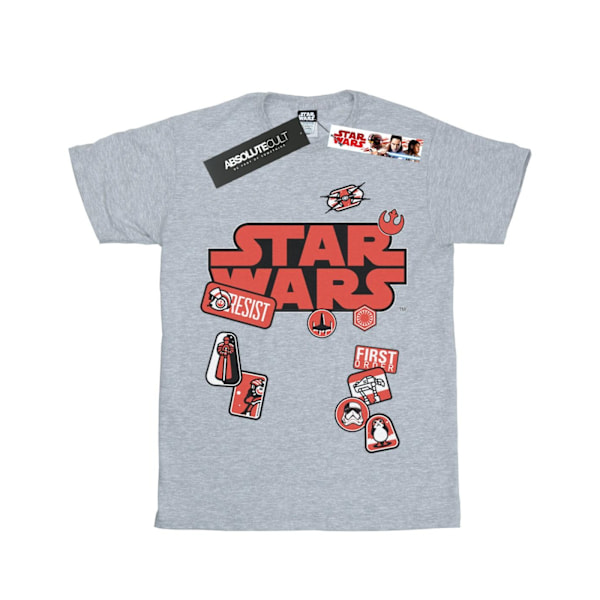 Star Wars Boys The Last Jedi Badges T-Shirt 9-11 år Sports G Sports Grey 9-11 Years