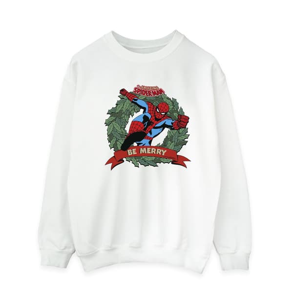 Spider-Man Herr Be Merry Sweatshirt L Vit White L