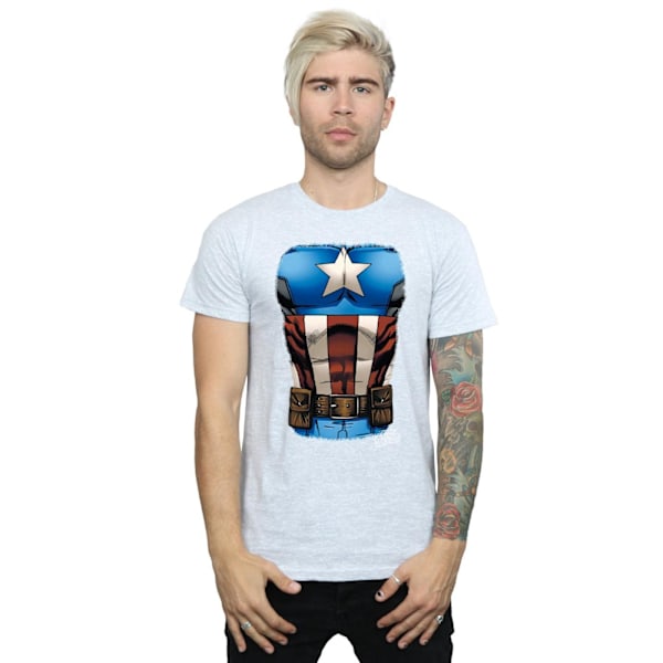 Marvel Herr Captain America Bröst Burst T-shirt L Sports Grey Sports Grey L