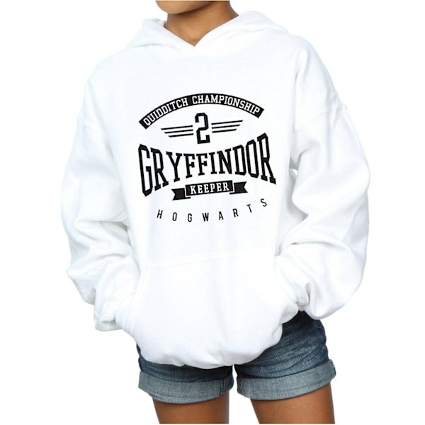 Harry Potter Tjejer Gryffindor Keeper Hoodie 5-6 År Vit White 5-6 Years