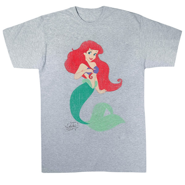 Disney Princess Girls Ariel Bomull Klassisk T-shirt 9-11 År S Sports Grey 9-11 Years