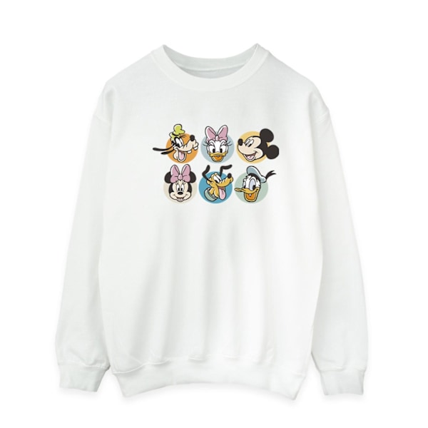 Disney Herr Mickey Mouse Och Vänner Ansikten Sweatshirt XL Vit White XL