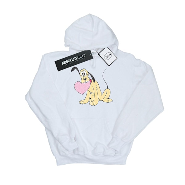 Disney Dam/Kvinnor Pluto Love Heart Hoodie S Vit White S