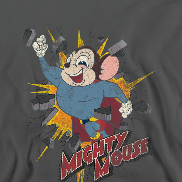 Mighty Mouse Unisex Vuxen Break Through Sweatshirt XL Kolgrå Charcoal XL