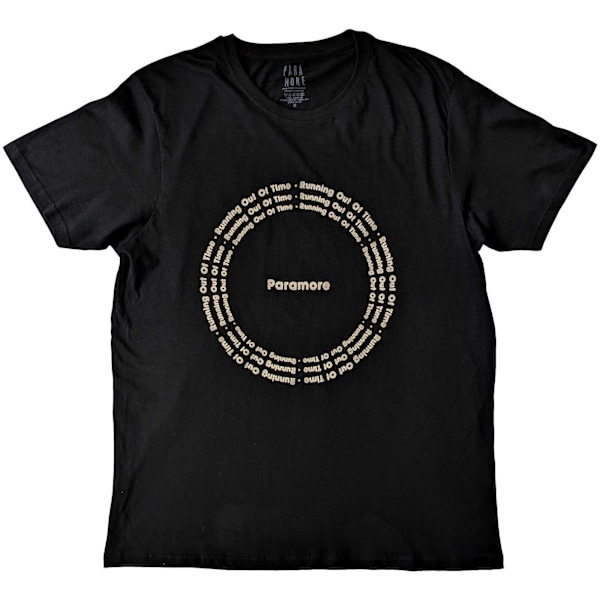 Paramore Unisex Adult Running Out Of Time Circle Bomull T-Shirt Black L