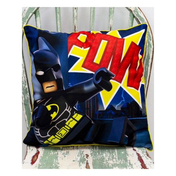 Lego Batman Movie Superhjältar Challenge Kvadratisk Fylld Kudde 4 Dark Blue/Yellow 40cm x 40cm