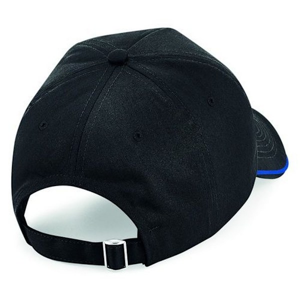 Beechfield Vuxen Unisex Authentic 5 Panel Piped Peak Cap One S Black/Bright Royal One Size