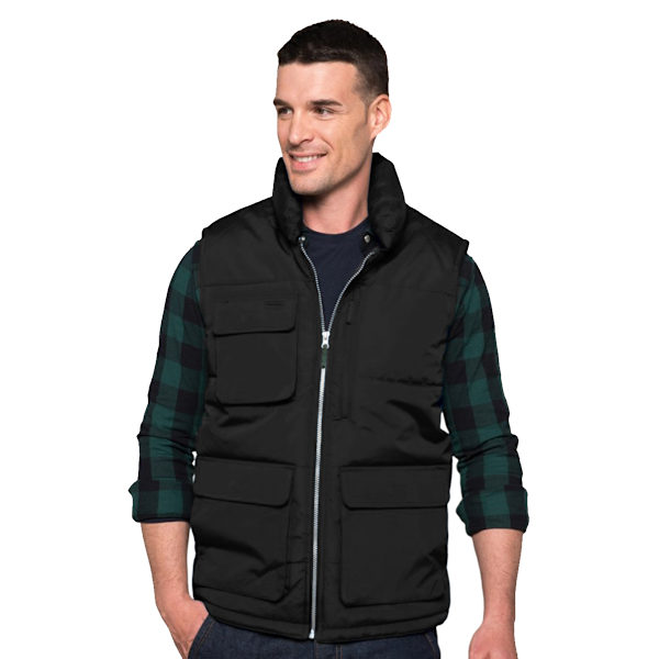 WK. Designad för att fungera Herr Quiltad Hel Dragkedja Bodywarmer/Gilet 4XL Black 4XL