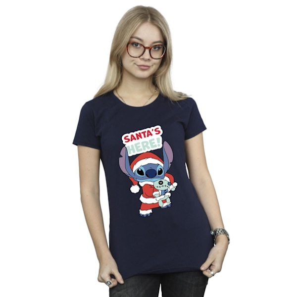 Disney Dam/Dam Lilo & Stitch Santa´s Here Bomull T-shirt Navy Blue M