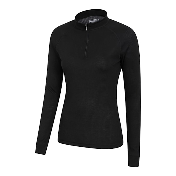 Mountain Warehouse Dam Talus Zip Neck Långärmad Termisk Topp för Kvinnor Black 24 UK