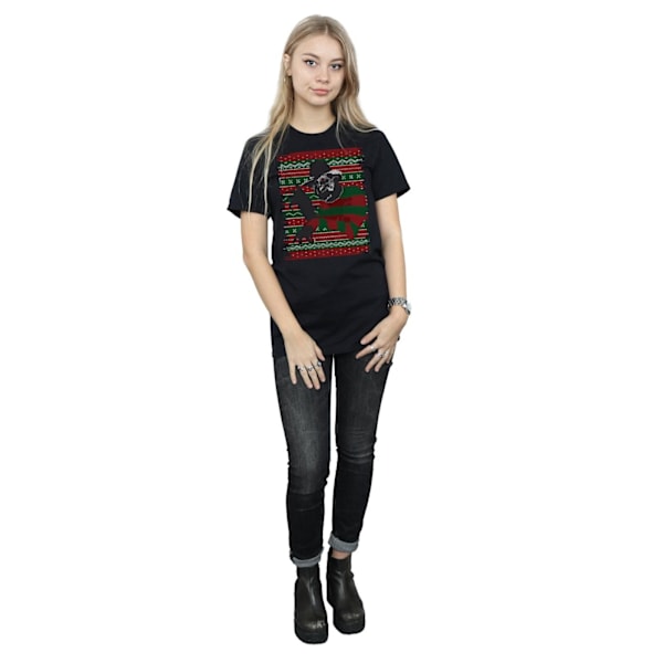 A Nightmare On Elm Street Dam/Damer Jul Fair Isle Bomull Boyfriend T-Shirt Black XL