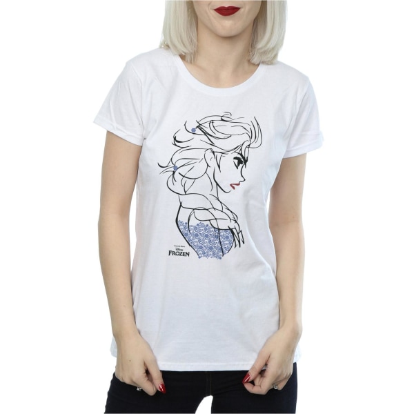Disney Dam/Dam Frozen Elsa Sketch Cotton T-Shirt S Vit White S